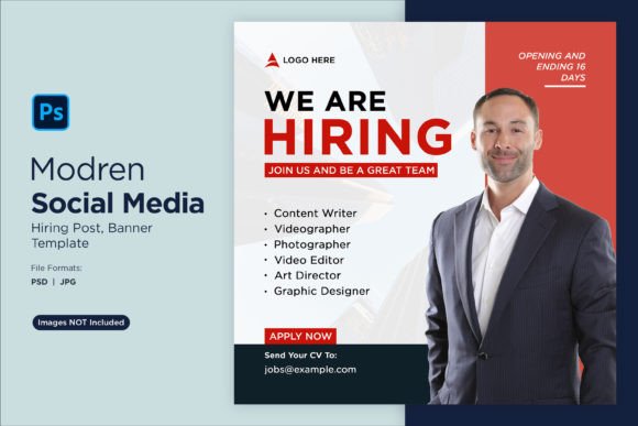 Attract Top Talent with the We Are Hiring Social Media Post 97 Template