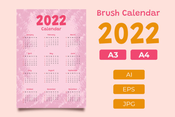 Brush Calendar 2022: A Pink Brush Theme for Your Creative Year