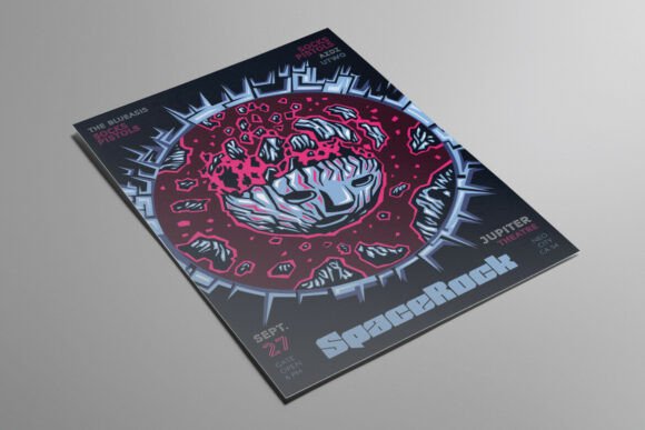 Cosmic Vibes: Using the Space Rock Illustrated Flyer