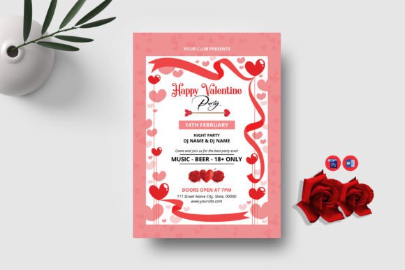 Design a Stunning Valentine's Day Party Flyer Instantly