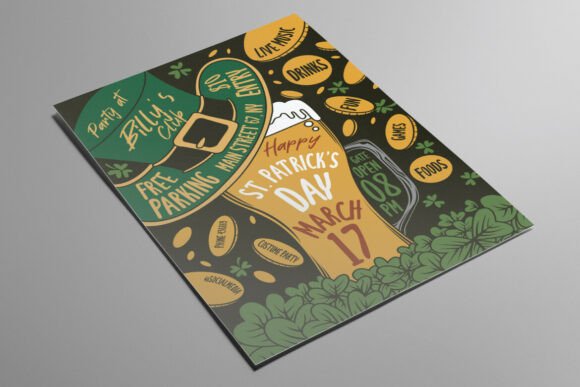 Saint Patrick's Day Illustrated Flyer: A Festive Design Asset